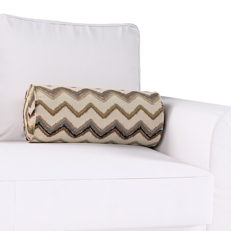 Poduszka wałek z zakładkami, beżowo-oliwkowy, Ø20 x 50 cm, Cosy Home