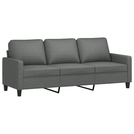 vidaXL Sofa 3-osobowa, ciemnoszara, 180 cm, tapicerowana tkaniną