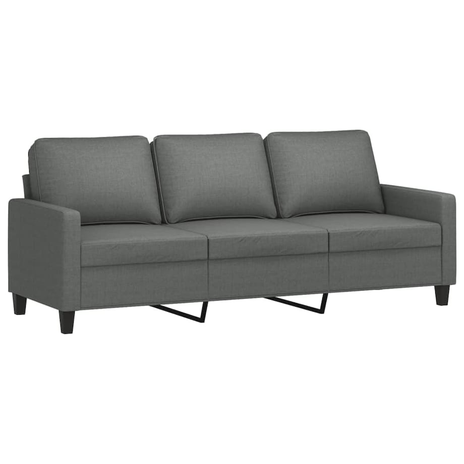 vidaXL Sofa 3-osobowa, ciemnoszara, 180 cm, tapicerowana tkaniną