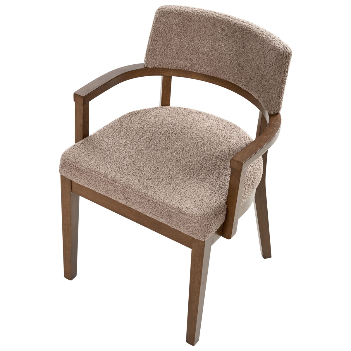 Zestaw 2 krzeseł do jadalni DALBO Boucle Ciemny brąz/ beżowoszary