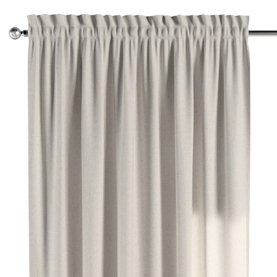 Zasłona na kanale z grzywką 1 szt. 130x260 melanż szaro-beżowy