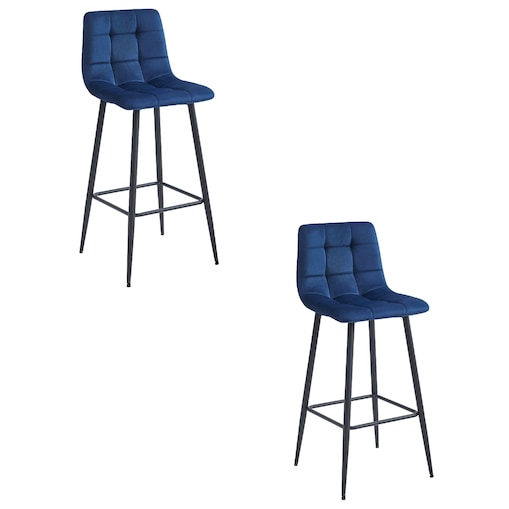 Hoker Do Jadalni Kuchni Baru Wysoki Arceto - Granat Aksamit / Nogi Czarne X 2