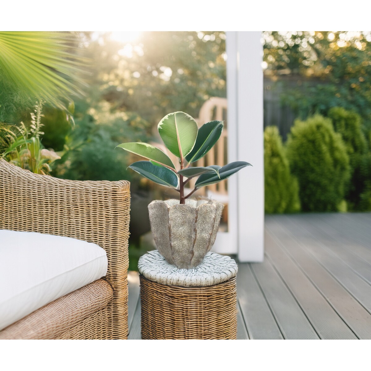 DONICZKA BETONOWA 20cm duża osłonka donica na kwiaty wrzosy bonsai parapet