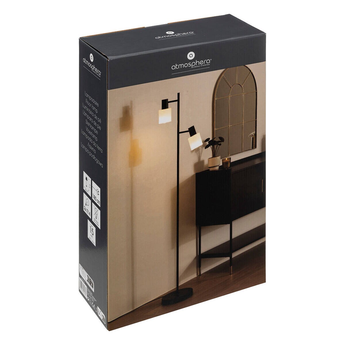 Lampa podłogowa TAIS, metalowa, 143 cm