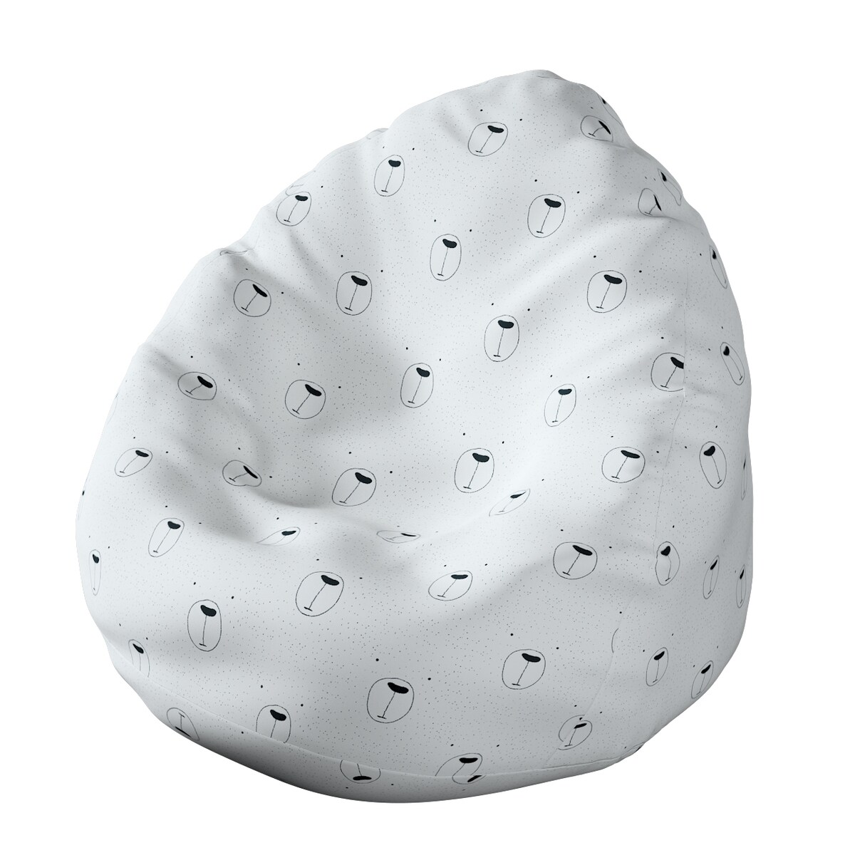 Worek do siedzenia Bowli, ecru-czarny, Ø60 x 105 cm, Magic Collection