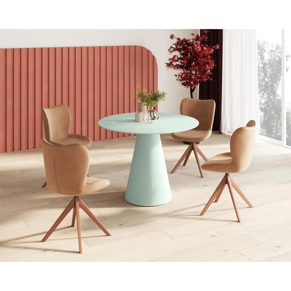 Stół okrągły PINETO 100x100 cappuccino