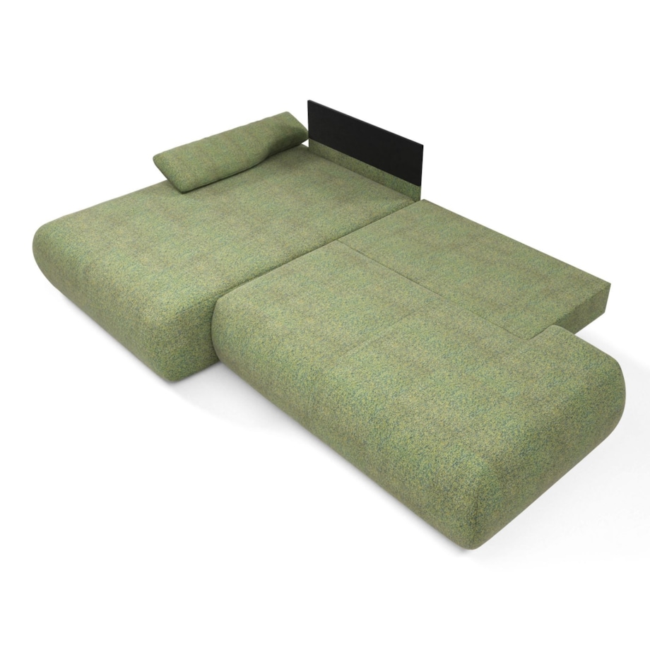 Narożnik rozkładany PENTI z pojemnikiem na pościel, lewy, zielony