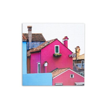 Konsimo IMAGOS Obraz dom, różowy/niebieski