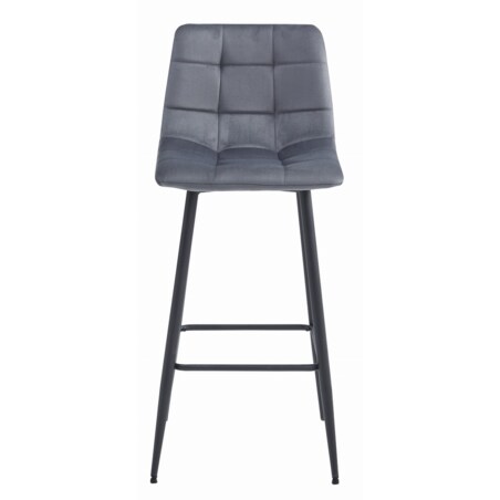 Hoker Do Jadalni Kuchni Baru Wysoki Arceto - Ciemny Szary Aksamit / Nogi Czarne X 3