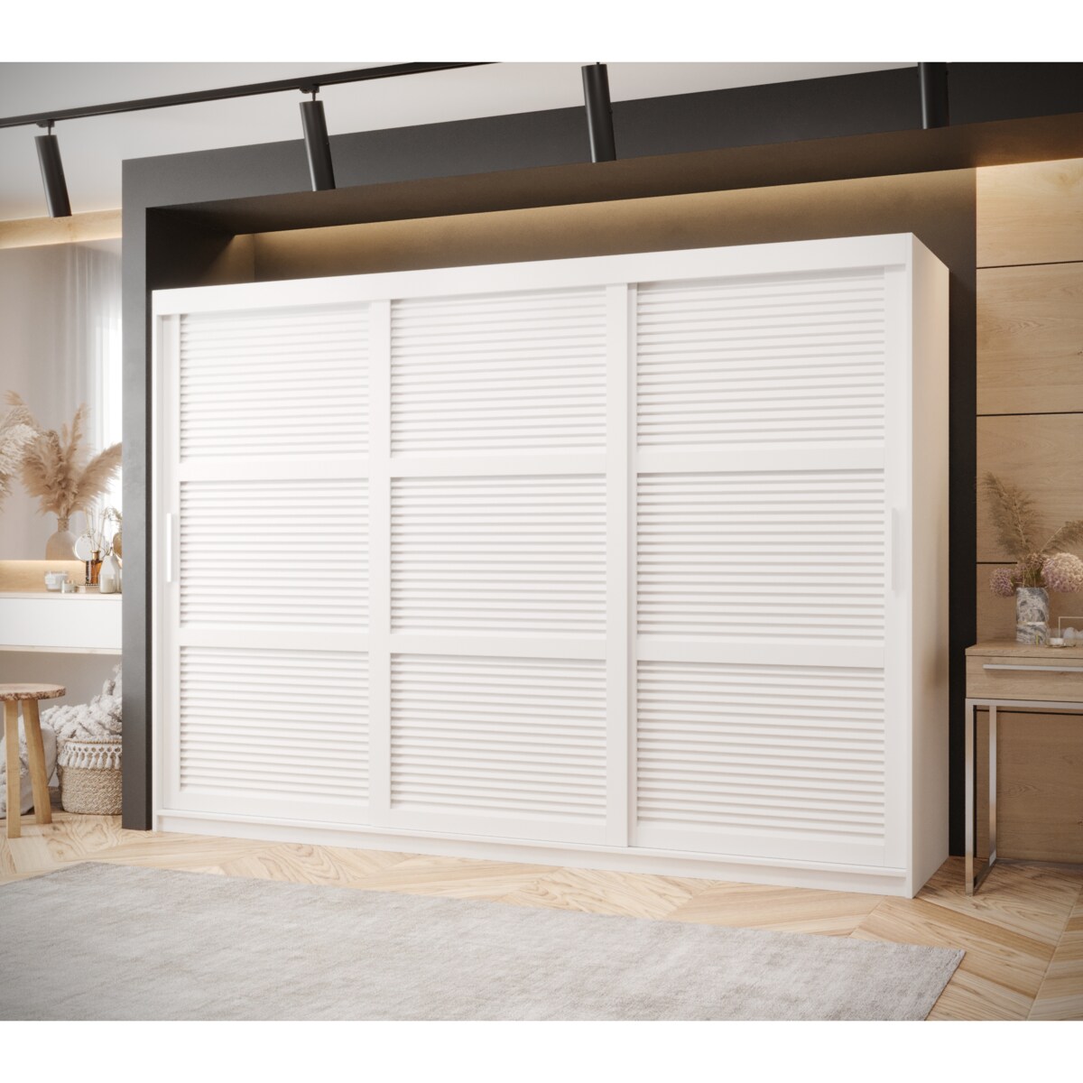 Szafa przesuwna Garderoba ŻALUZJA 250 biały