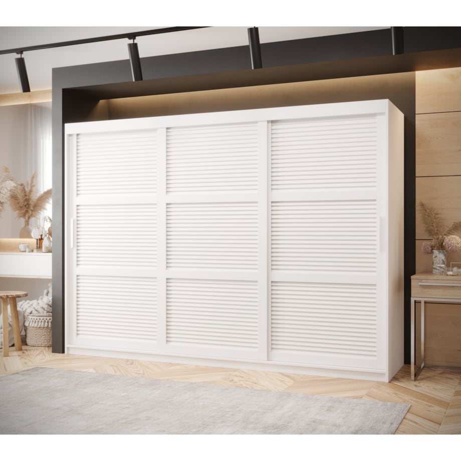 Szafa przesuwna Garderoba ŻALUZJA 250 biały