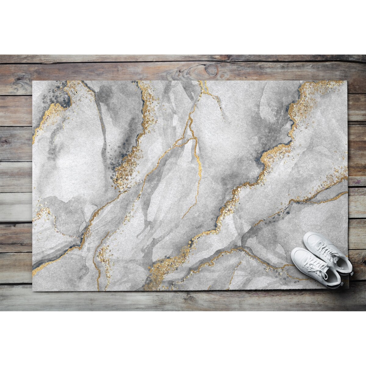 Wycieraczka zewnętrzna XXL Szary marmur 150x100cm