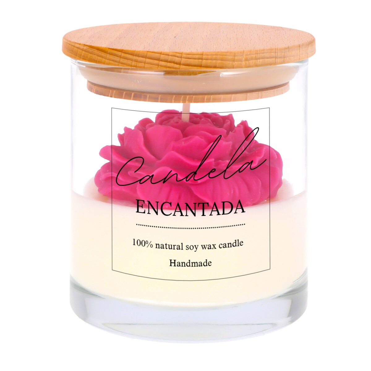 Świeca sojowa zapachowa PEONIA handmade prezent CANDELA ENCANTADA