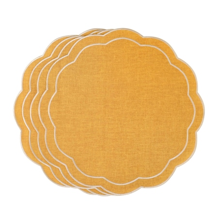 Haftowane podkładki Yellow Petali - 4 sztuki