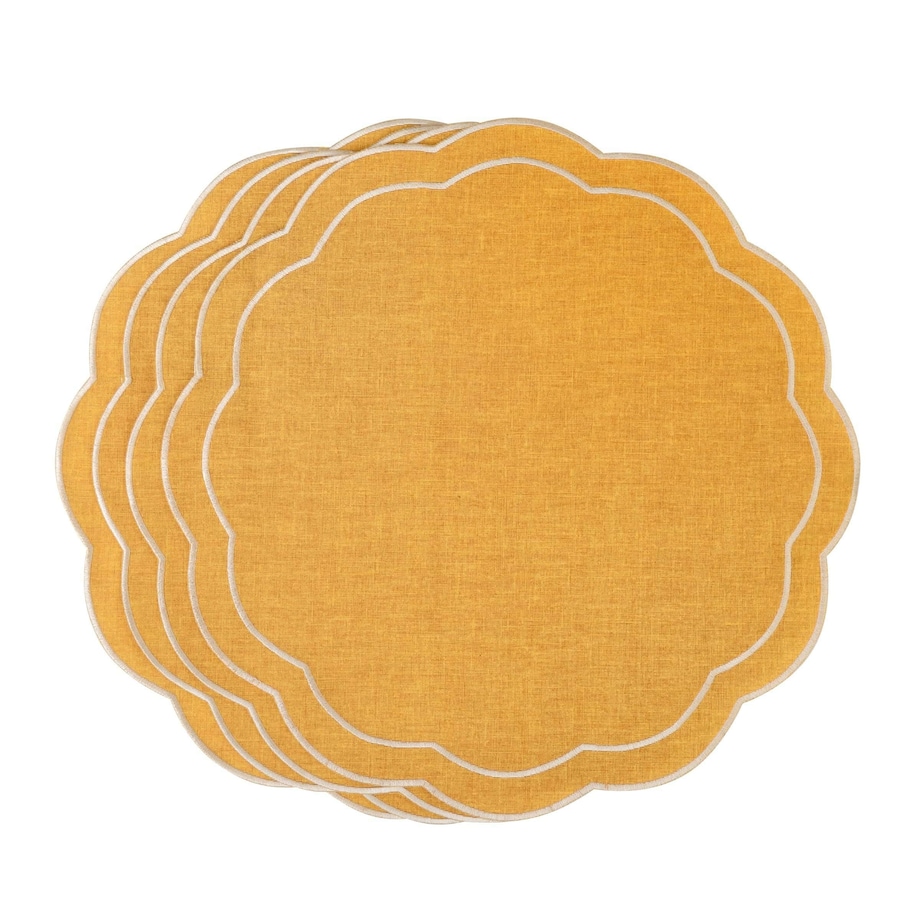 Haftowane podkładki Yellow Petali - 4 sztuki