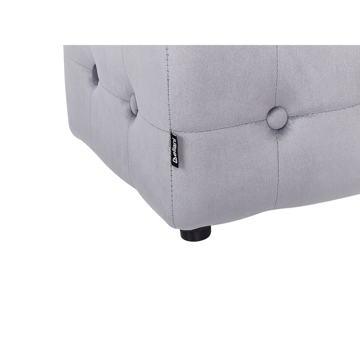 Puf welurowy 36 x 36 x 39 cm szary WISCONSIN