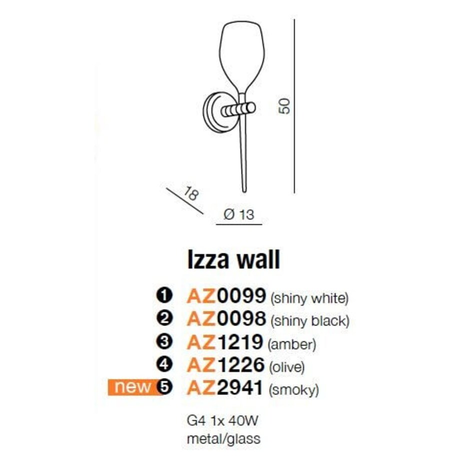 Loftowy kinkiet szklany Izza kielich czarny bursztynowy