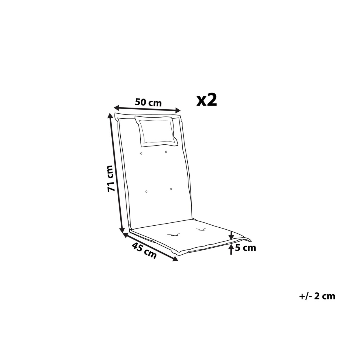 Zestaw 2 poduszek na krzesła ogrodowe czerwony TOSCANA/JAVA
