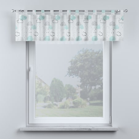 Lambrekin na szelkach 260x40 ecru-niebieski