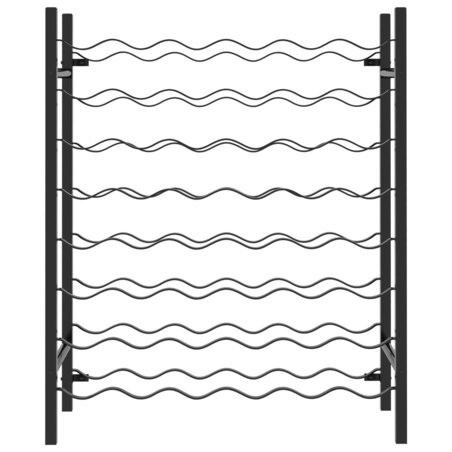 vidaXL Stojak na 48 butelek wina, czarny, metalowy