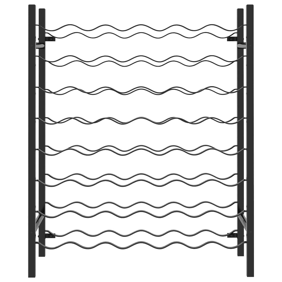 vidaXL Stojak na 48 butelek wina, czarny, metalowy