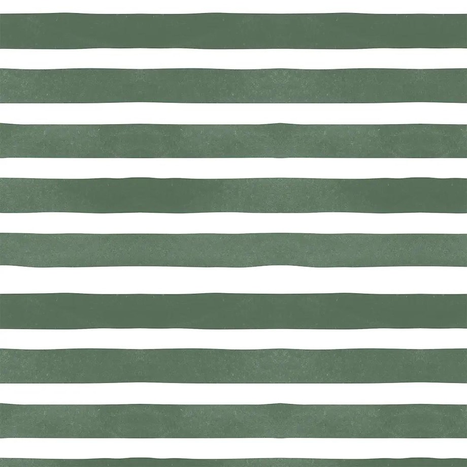 Lniany ręcznik kuchenny - ciemnozielone paski