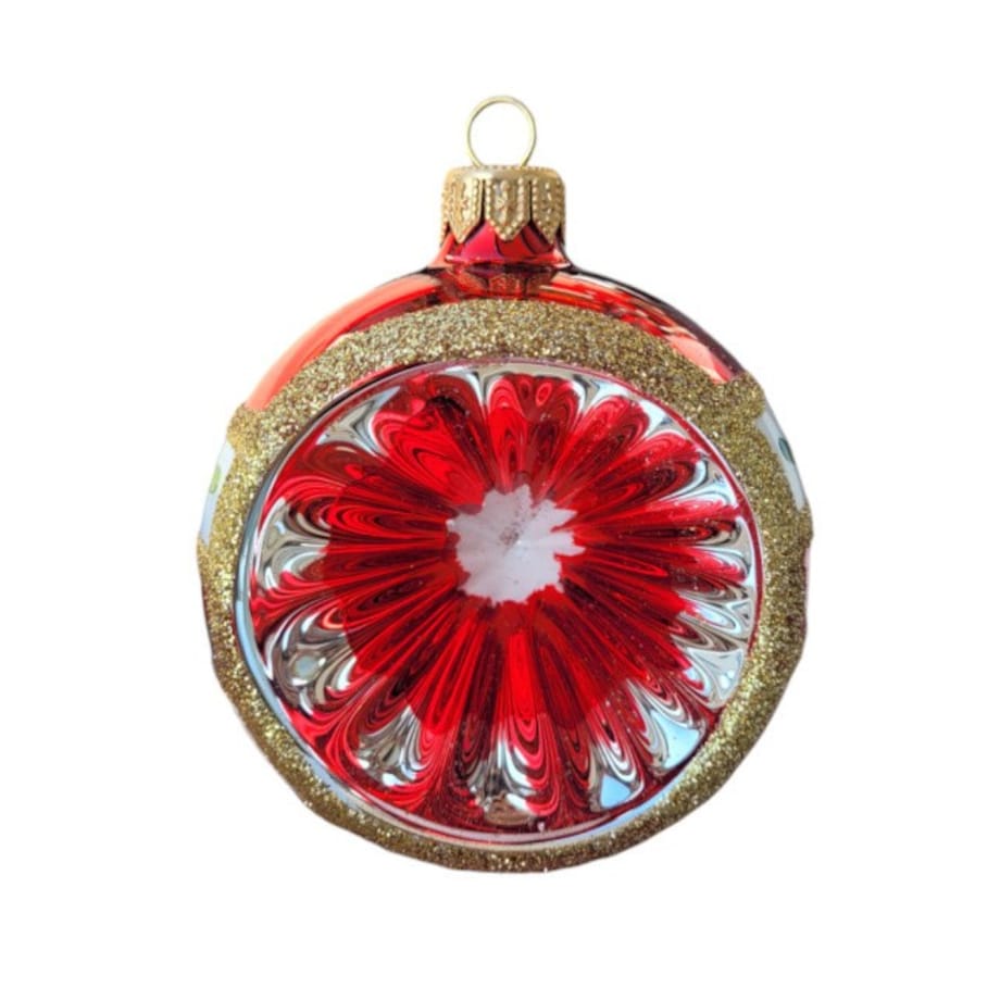 Bombka szklana 4 szt. Ø 10 cm RIFLETTORE czerwona