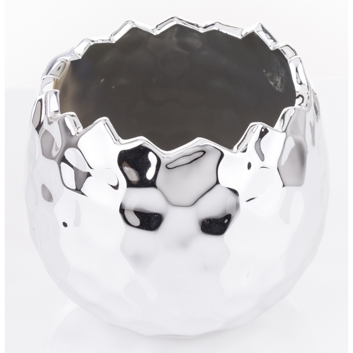 Osłonka srebrna kamionka 11x11x11 cm CASTEL - II