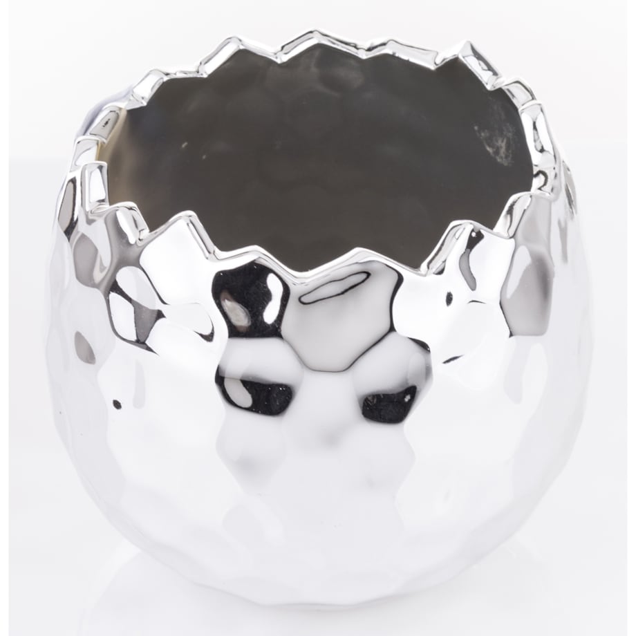 Osłonka srebrna kamionka 11x11x11 cm CASTEL - II