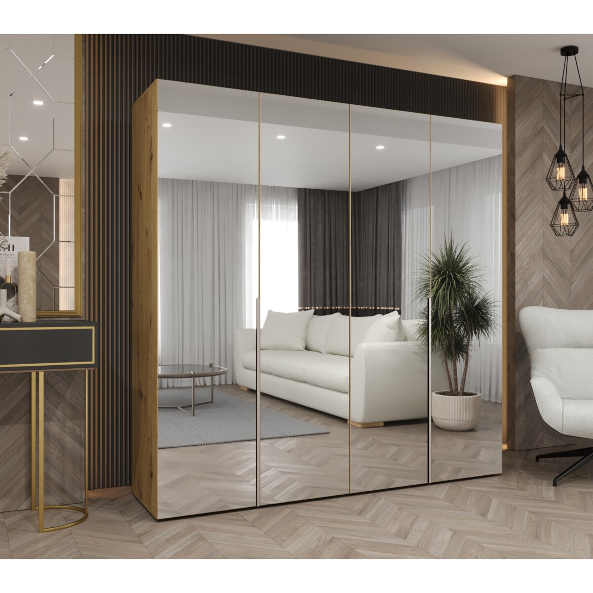 Szafa uchylna otwierana ALICANTE 3 200 wys. 202 cm Artisan + u. Czarny