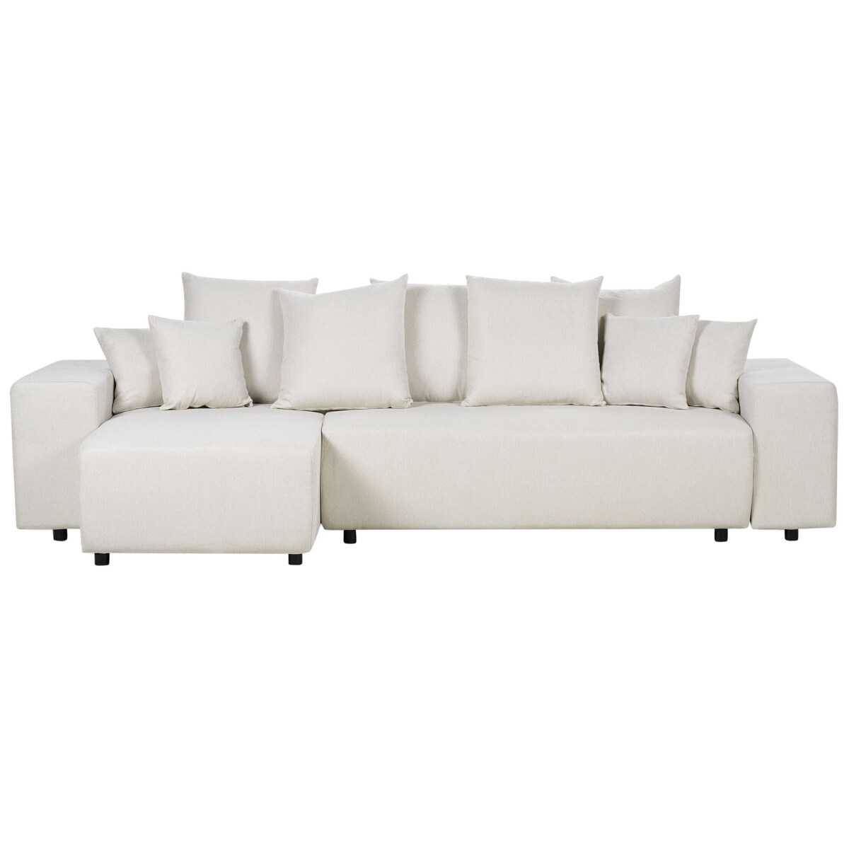 Narożnik prawostronny rozkładany z pojemnikiem jasnobeżowy LUSPA