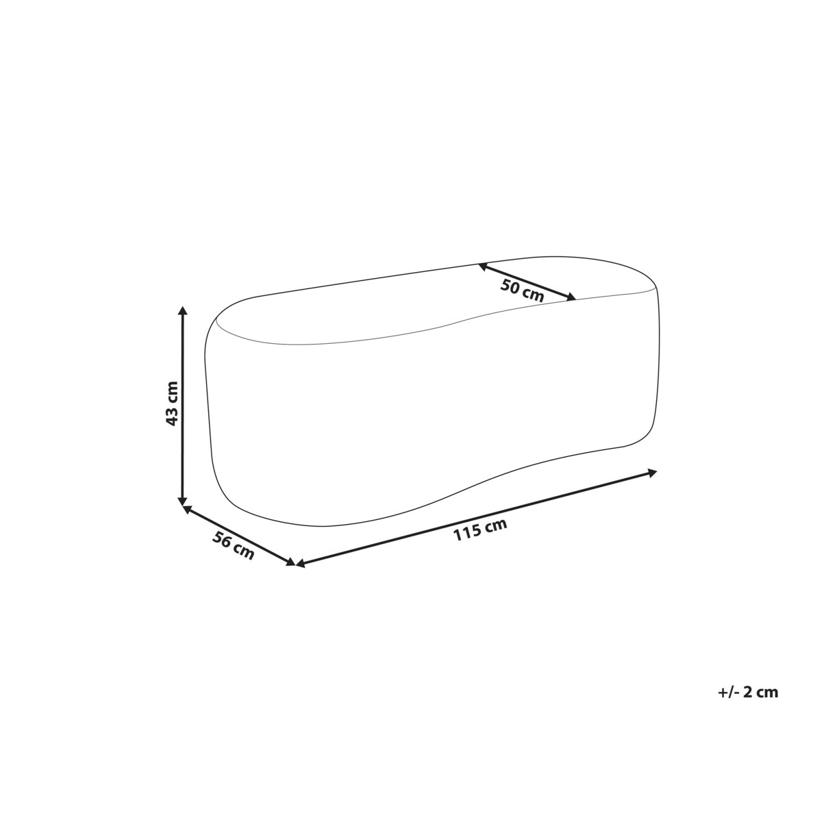 Puf BAYARD Boucle Zielony 115 x 56 x 43 cm