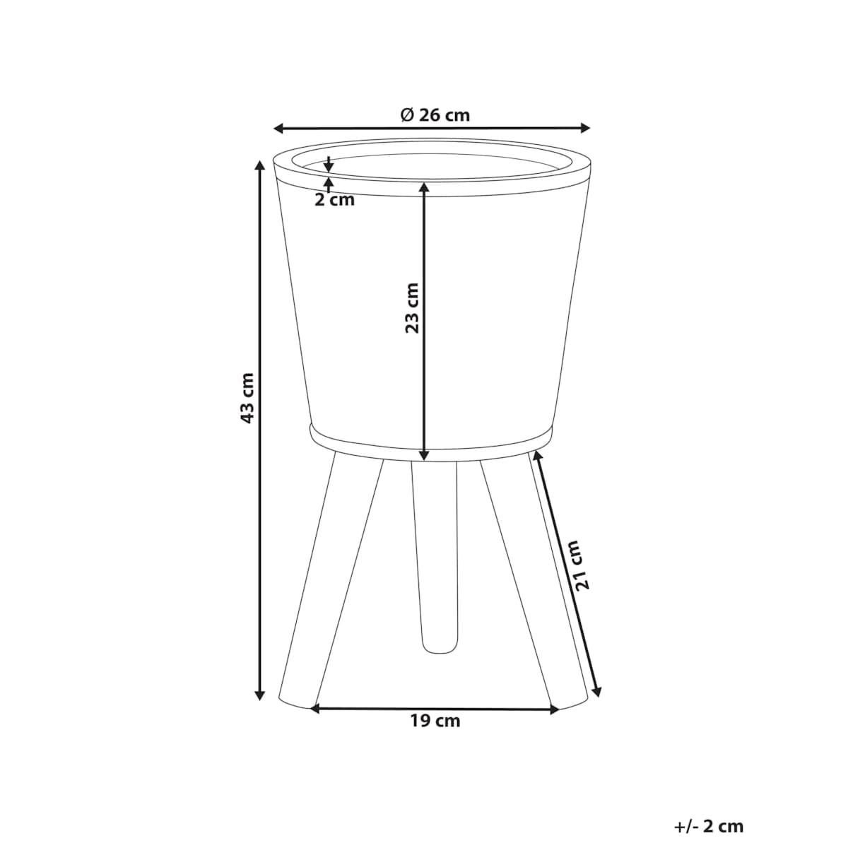 Doniczka na nóżkach ALIARTOS Ceramika 26 cm Złamana biel