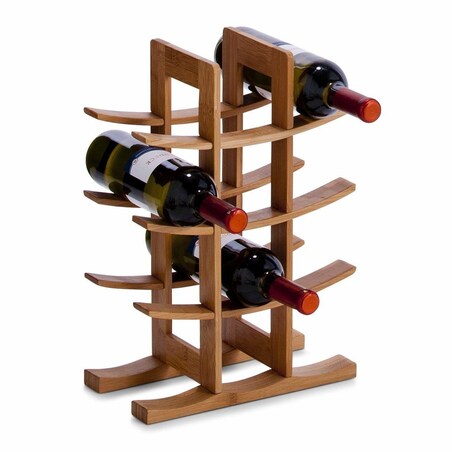 Bambusowy stojak na wino - 12 butelek, ZELLER, kolor brązowy