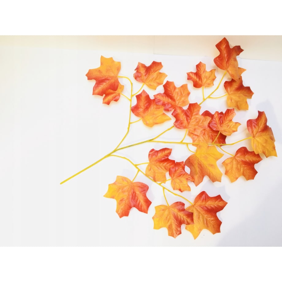 POMARAŃCZOWE jesienne liście gałązka dodatek do stroika wiązanki święta