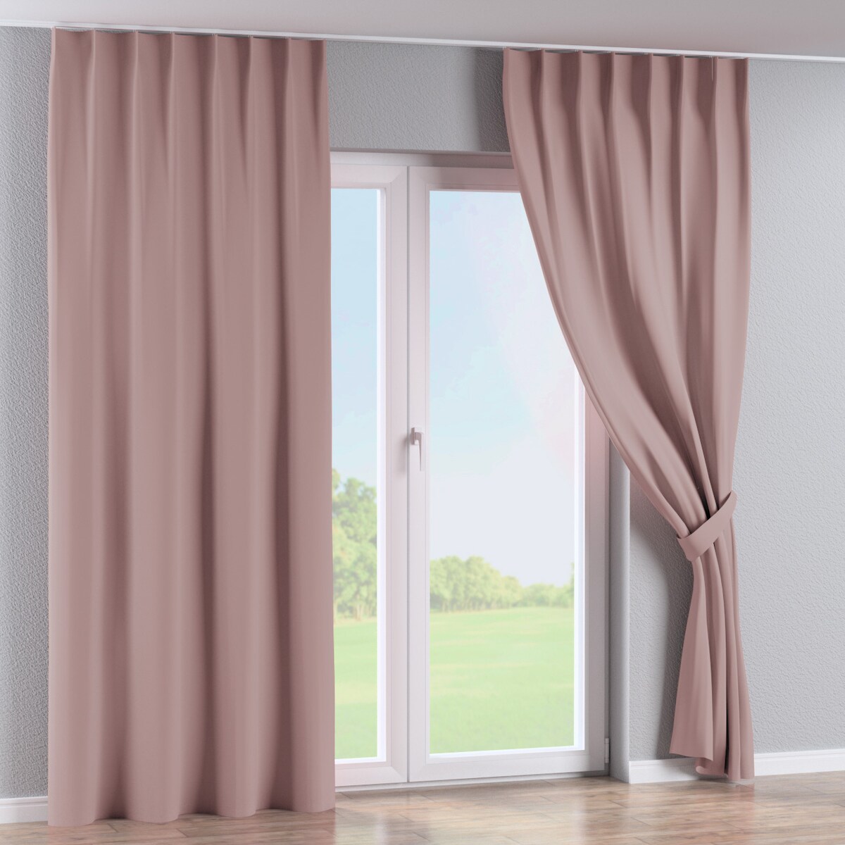 Zasłona na haczykach flex pojedynczych 130x260 pudrowy róż