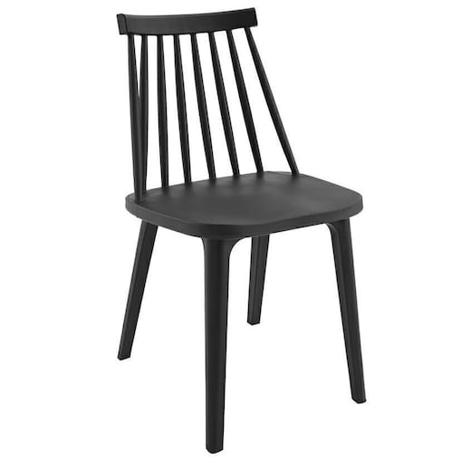 Czarne krzesło jadalniane Ribs Black tradycyjne do kuchni
