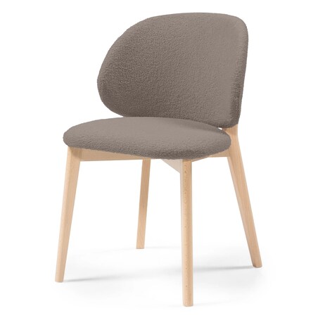 Krzesło SELMA -VI brązowoszare/buk/boucle 79x48x48 cm