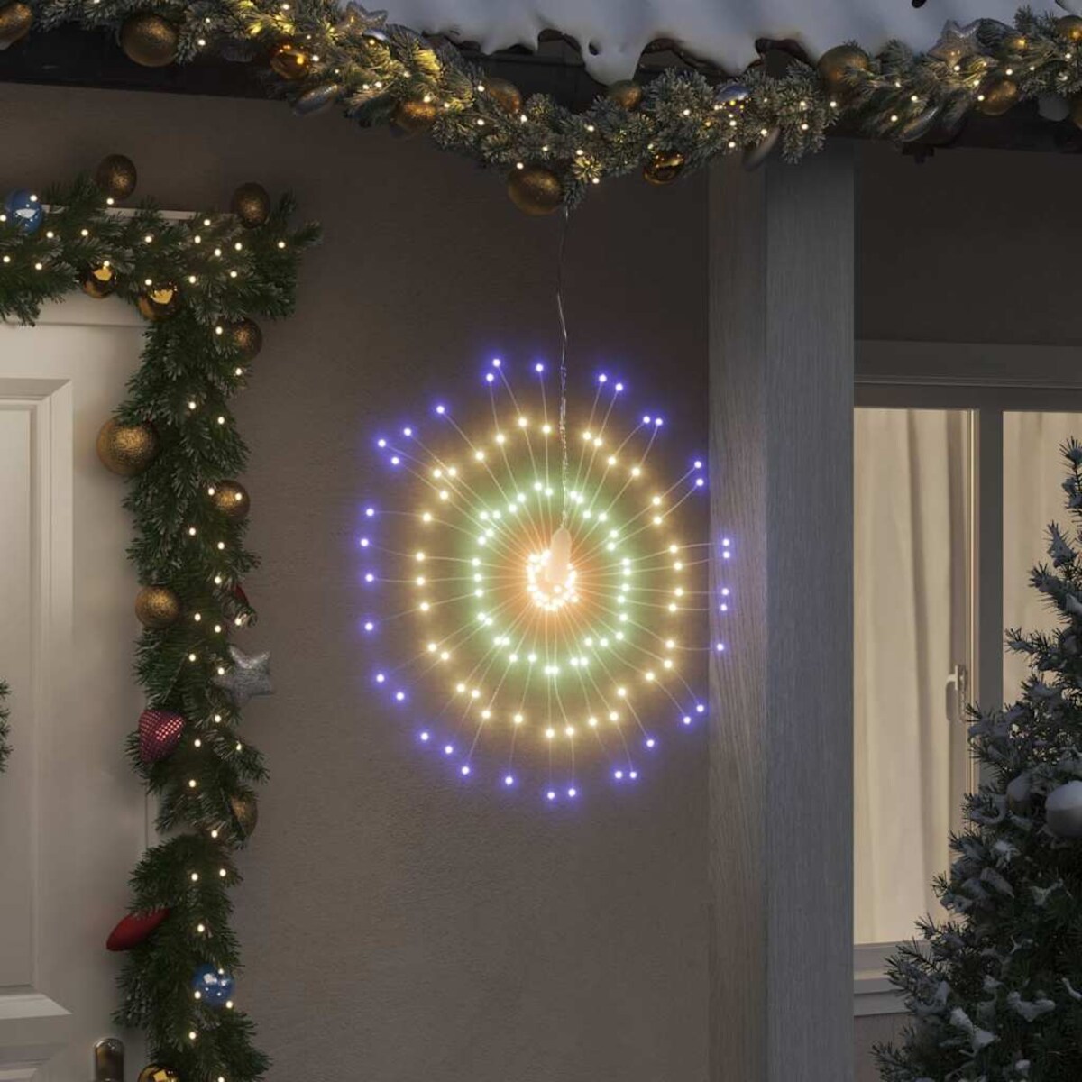 vidaXL Ozdoba świąteczna ze 140 lampkami LED, kolorowa, 17 cm
