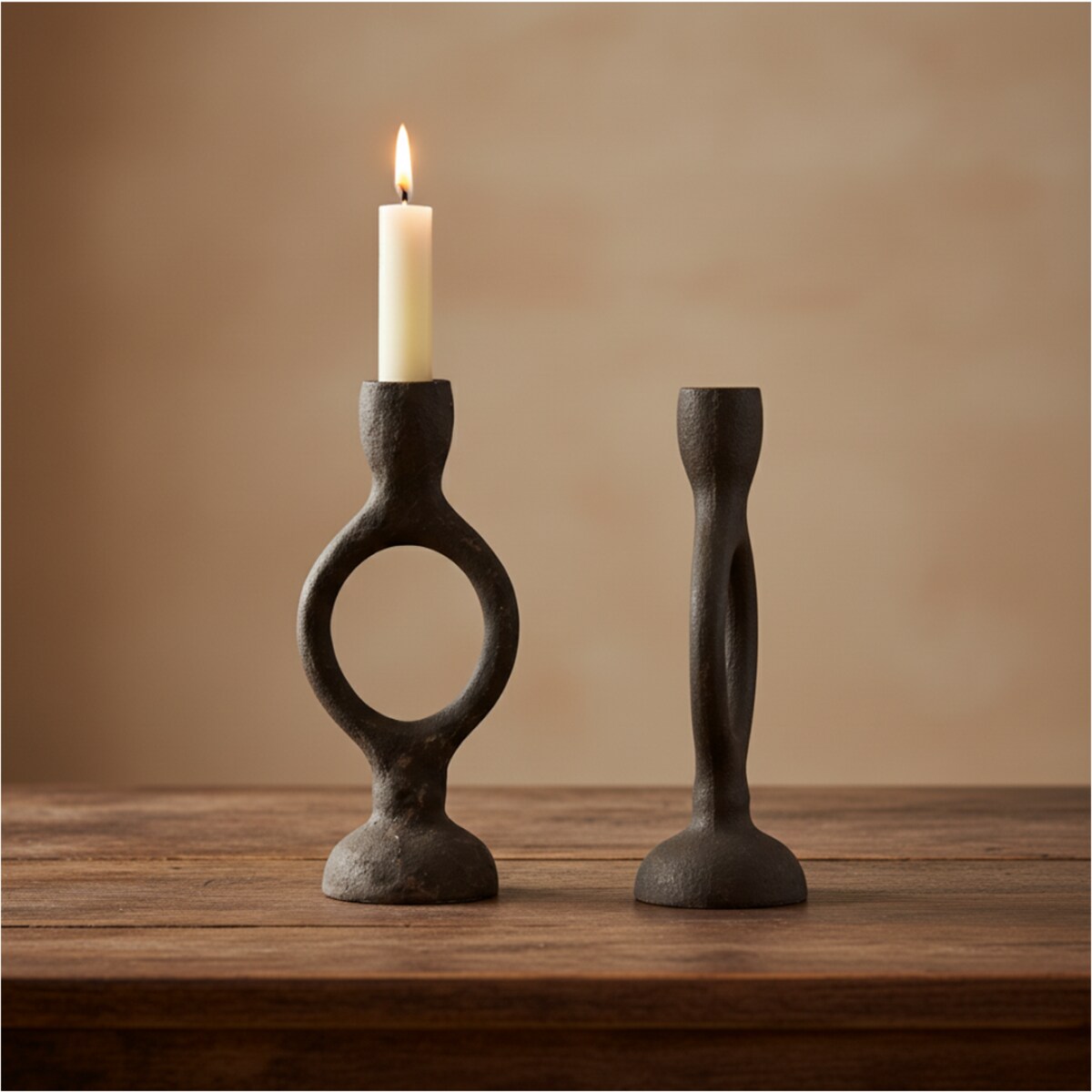 Świecznik Metalowy Na Jedną Świeczkę Uchwyt Na Świecę Stalowy Industrialny