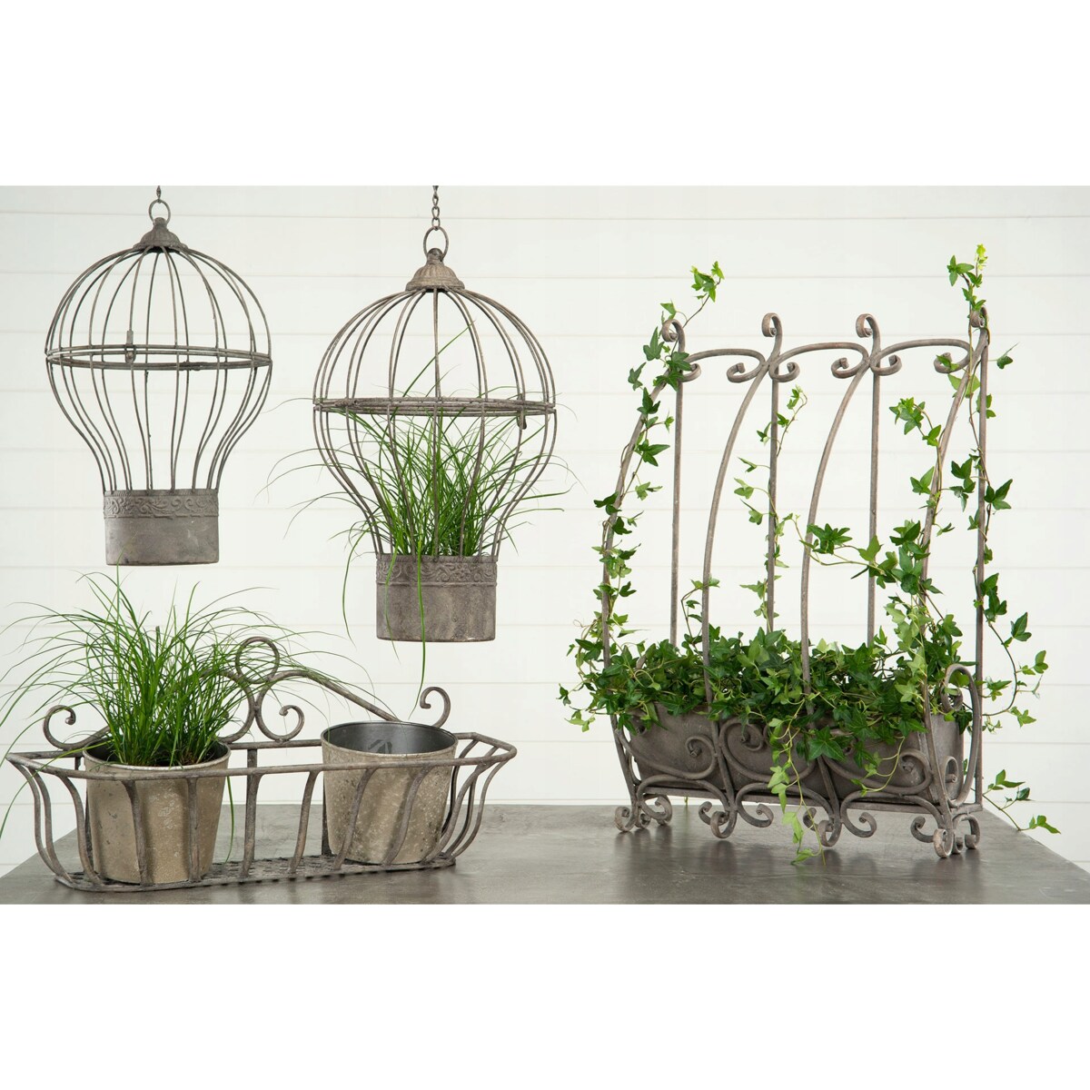 KWIETNIK KLATKA BALON do zawieszenia postawienia retro loft na bonsai