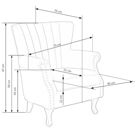 FOTEL WYPOCZYNKOWY Vader szary DREWNIANE NOGI aksamitny