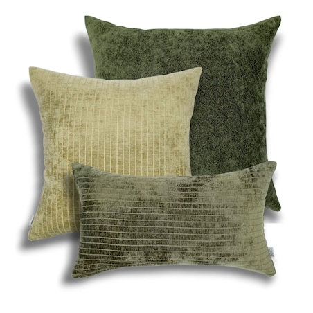 Oliwkowozielony zestaw trzech poduszek dekoracyjnych - Heaven Lines
