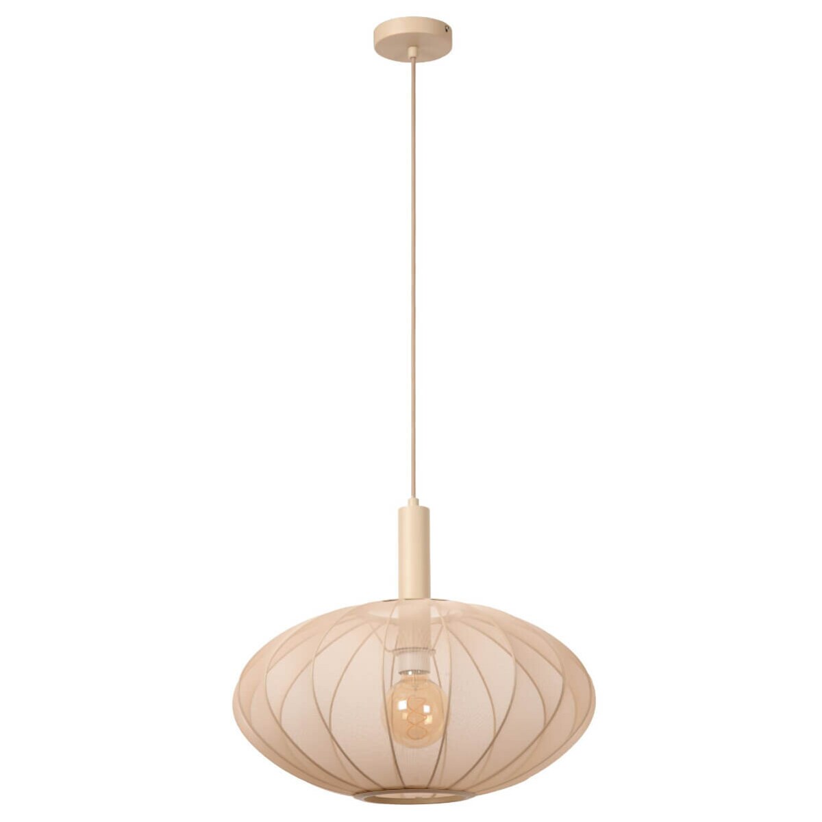 Naturalna lampa wisząca Corina 03447/52/38 Lucide tkanina beżowa
