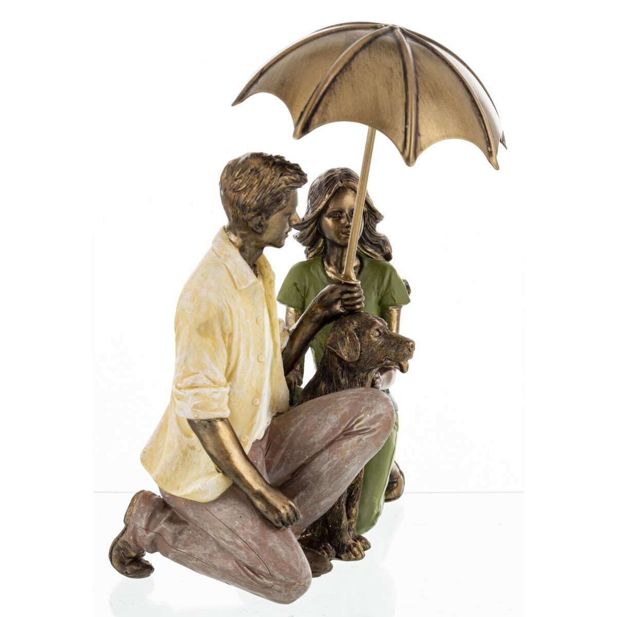 Dekoracja - figurka 19x15x9 cm PARA - pod parasolem z psem