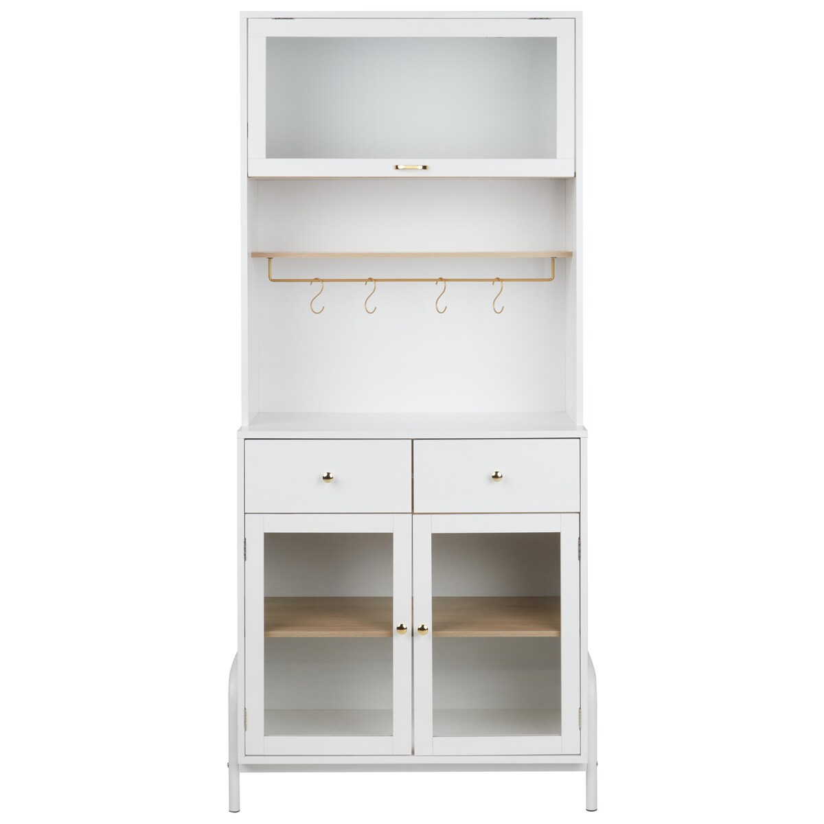 Witryna ze szklaną gablotą PARLIN 82 cm Biały