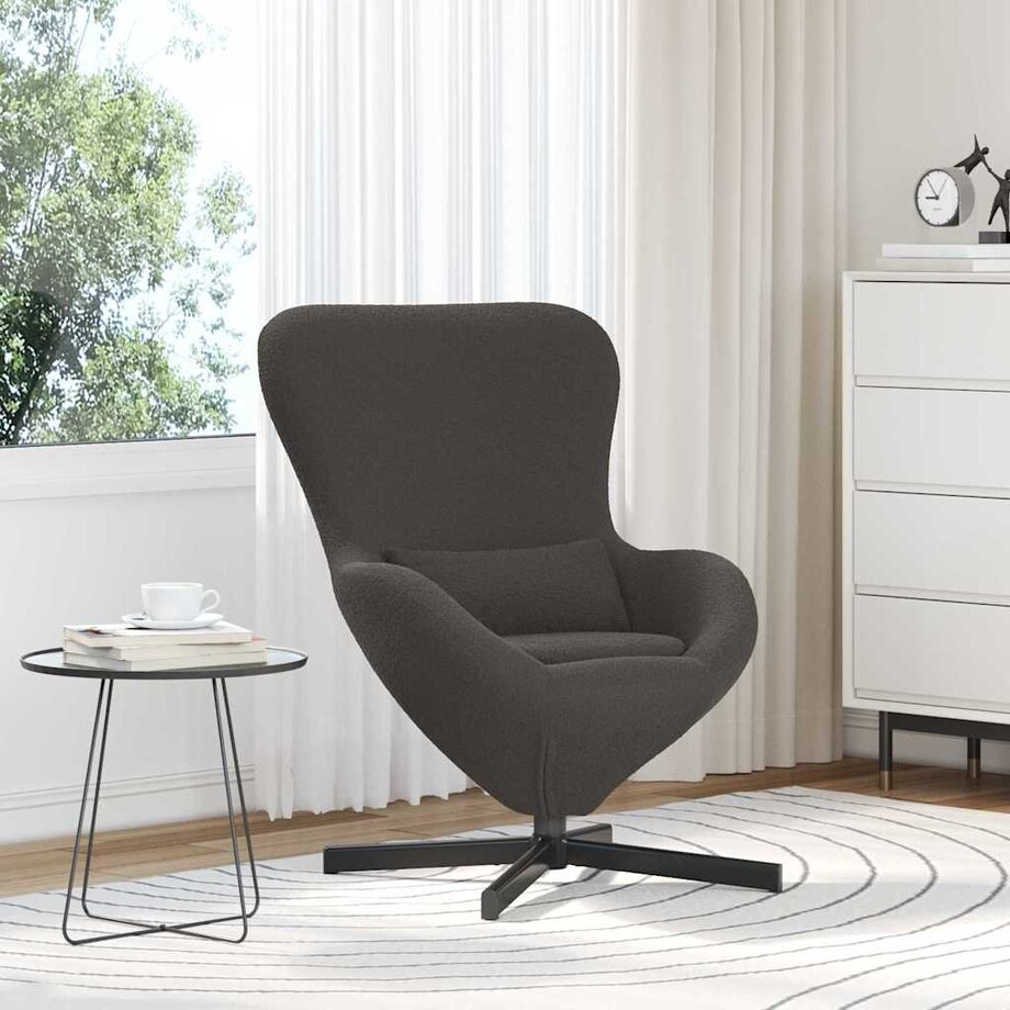 vidaXL Fotel jajo ciemno szary 63 x 73 x 90 cm