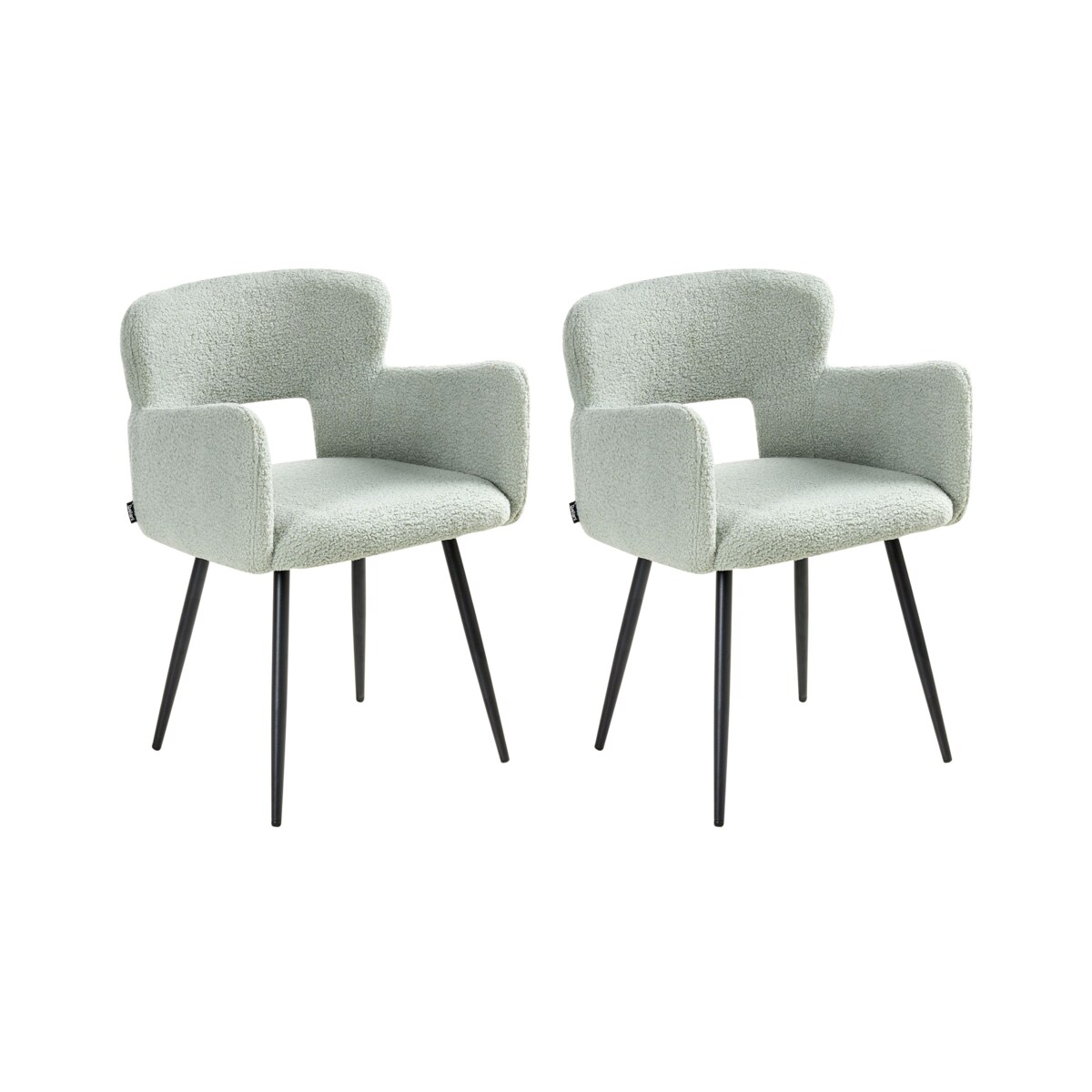 Zestaw 2 krzeseł do jadalni SANILAC Boucle Jasnozielony