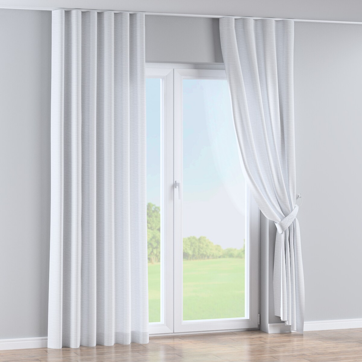 Zasłona na taśmie wave 130x245 biały