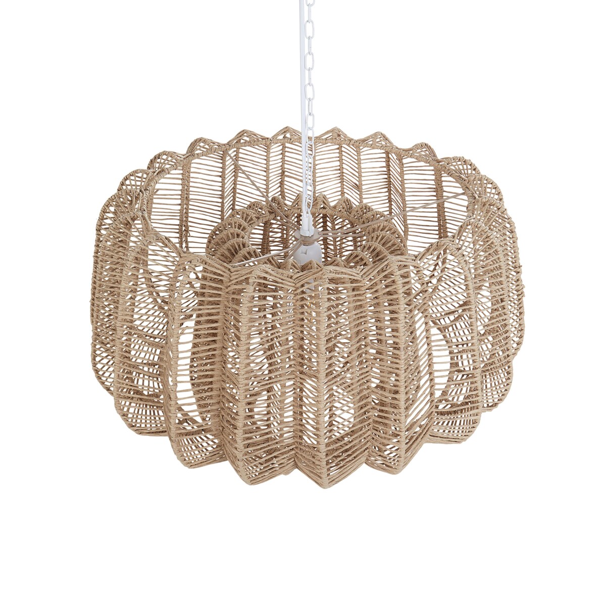 Lampa wisząca pleciona papierowa beżowa SAISI